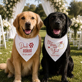 Custom Embroidered Dad Asked Mom Said Yes Wedding Dog Bandana