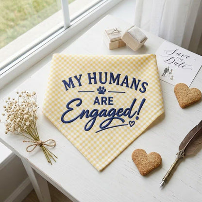 Custom Engaged Dog Bandana, My Humans Are Engaged Bandana, Proposal Dog Scarf, Wedding Announcement Dog, Engagement Photo Prop