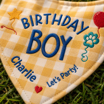 Personalized Dog Birthday Boy Bandana, Pet Gift With Name For Dog Mom, New Puppy Gift Idea, Gotcha Day Birthday Bandana Dog Pet Accessories