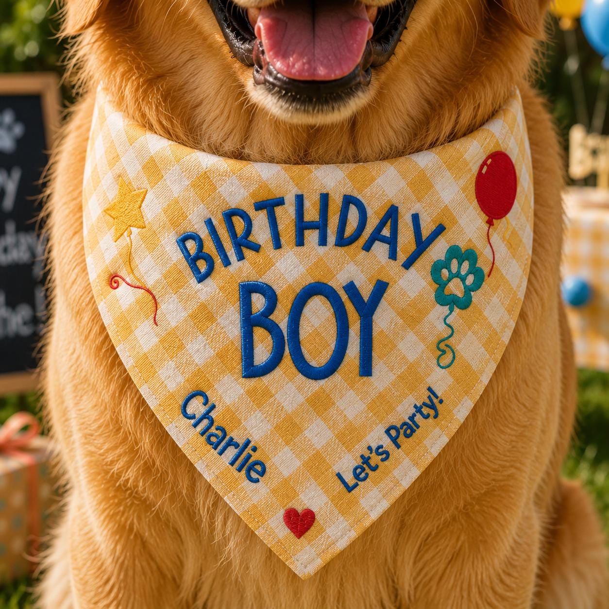 Personalized Dog Birthday Boy Bandana, Pet Gift With Name For Dog Mom, New Puppy Gift Idea, Gotcha Day Birthday Bandana Dog Pet Accessories