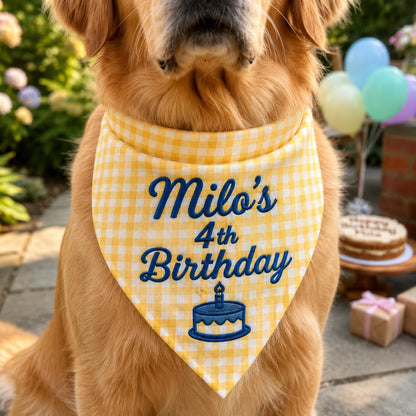 Personalized Dog Birthday Bandana, Pet Party Outfit, Pet Lover Gifts