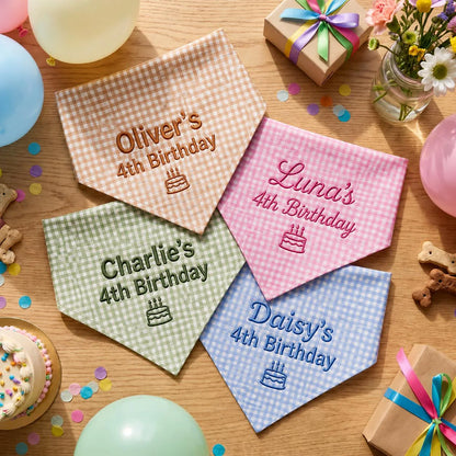 Personalized Dog Birthday Bandana, Pet Party Outfit, Pet Lover Gifts