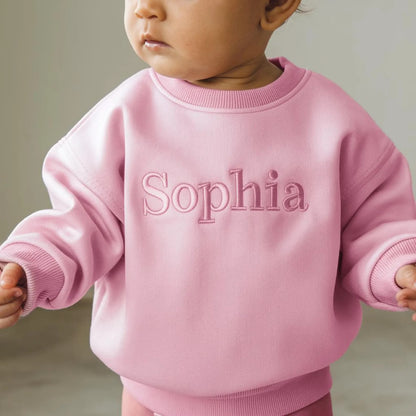 Embroidery Kid's Name Sweatshirt, Toddler Sweatshirt, Embroidered Sweatshirt For Kid