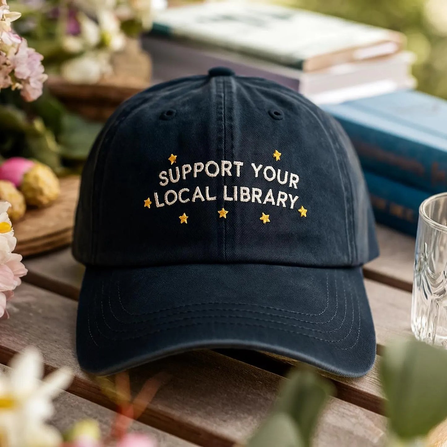 Support Your Local Library Embroidered Dad Hat, Book Lovers Hat, Library Lovers Hat