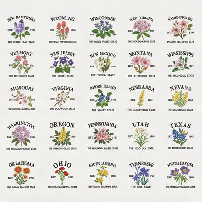 Custom State Flower Sweatshirt, USA Travel floral shirt