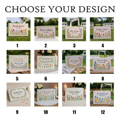 Custom Floral Hand Embroidered Wedding Guest Book, Personalized Memory Album, Floral Wedding Guestbook Ideas, Custom Personalized Memory Book
