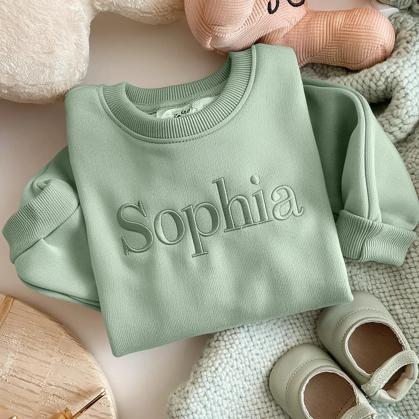 Embroidery Kid's Name Sweatshirt, Toddler Sweatshirt, Embroidered Sweatshirt For Kid