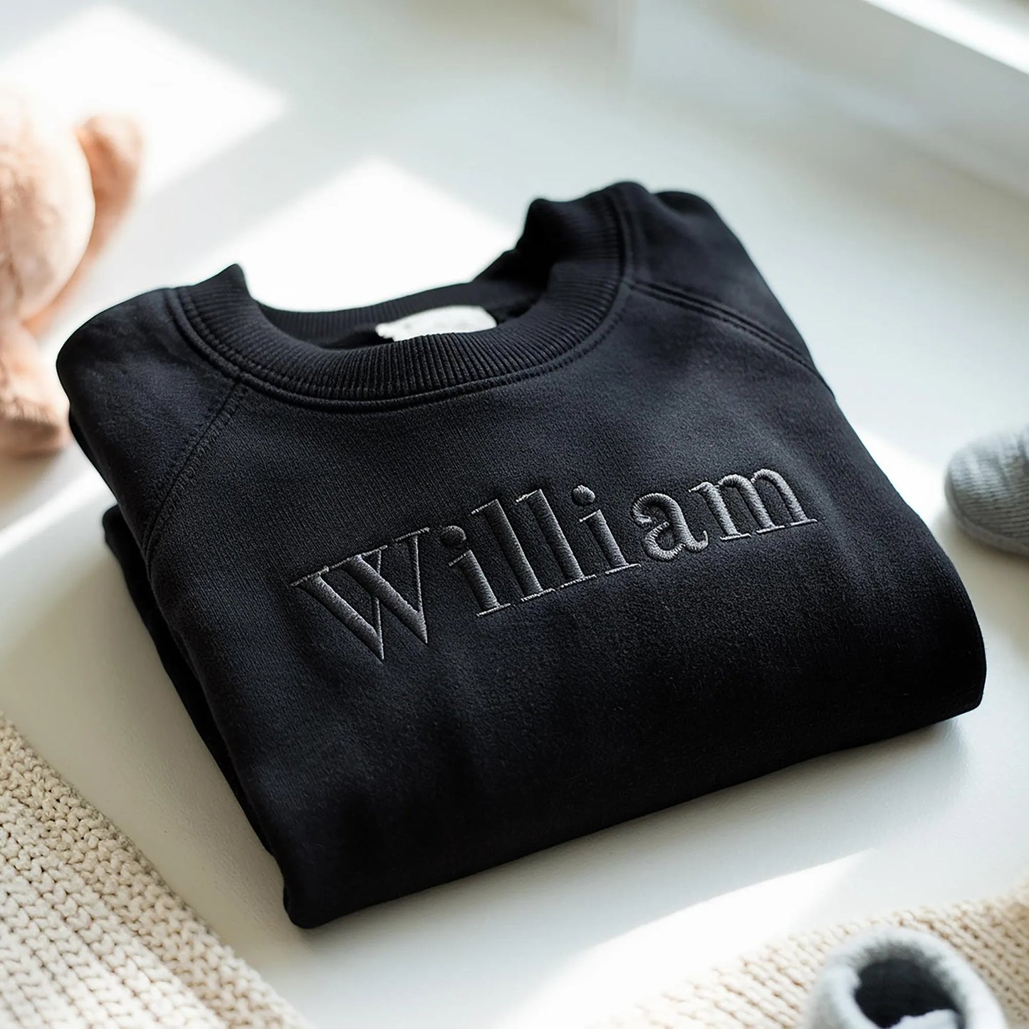 Embroidery Kid's Name Sweatshirt, Toddler Sweatshirt, Embroidered Sweatshirt For Kid