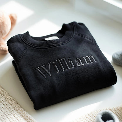 Embroidery Kid's Name Sweatshirt, Toddler Sweatshirt, Embroidered Sweatshirt For Kid