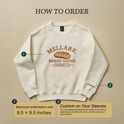 Embroidered Baked Goods Sweatshirt, Book Lover Sweatshirt, Literary Fan Gift, Gift For Books Lover