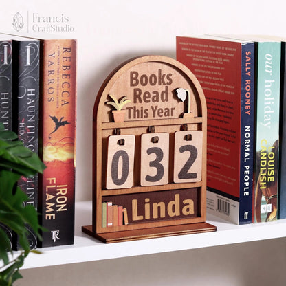 Personalized Books Read Tracker, Bookshelf Counter, Bookish Decor, Gift for Readers