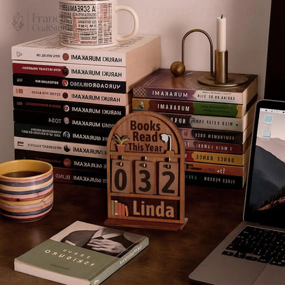 Personalized Books Read Tracker, Bookshelf Counter, Bookish Decor, Gift for Readers