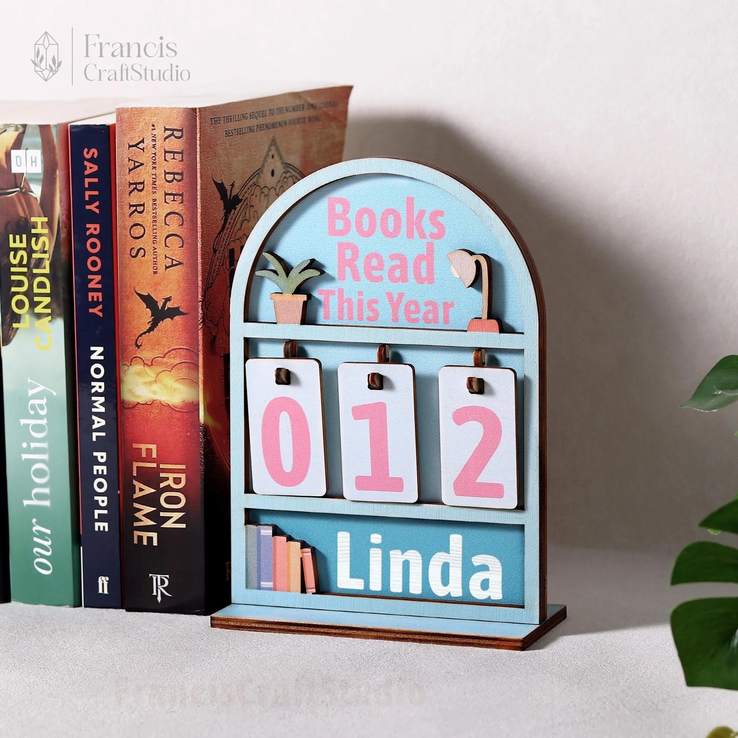 Personalized Books Read Tracker, Bookshelf Counter, Bookish Decor, Gift for Readers