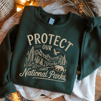 Protect Our National Parks Sweatshirt , Vintage Bear Design, Gift For Nature Lovers