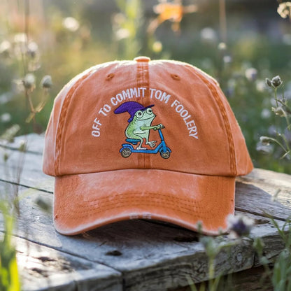 Embroidered Frog Dad Cap, Tom Foolery Hat, Funny Frog Cap