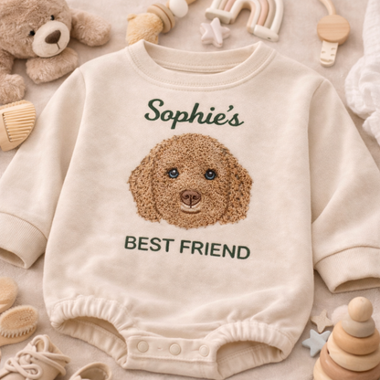 Personalized Embroidered Poodle Baby Onesie – Best Friend Gift for Dog Mom