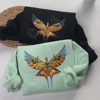 Toruk Makto Fire Ikran Embroidered Sweatshirt