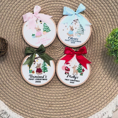 Custom Embroidered Baby Name Hoop, Personalized Floral Nursery Art Decor