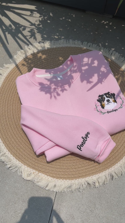 Custom Dog Face Embroidered Sweatshirt