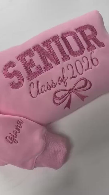 Custom Senior Class Of Embroidered Sweatshirt, Senior Night Sweatshirt