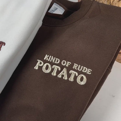 Sweet Potato Rude Potato Embroidered Sweatshirt Valentine Matching Couple Gift