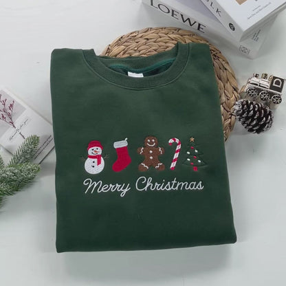Merry Christmas Embroidered Sweatshirt