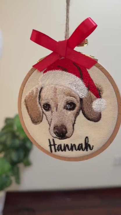 Personalized Embroidered Bunny Christmas Ornament, Kids Holiday Keepsake