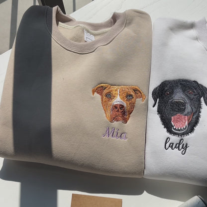Custom Pet Portrait Embroidered Sweatshirt