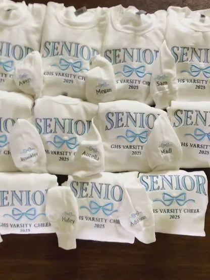 Custom Senior Team Embroidered Sweatshirt, Senior Cheer Gift