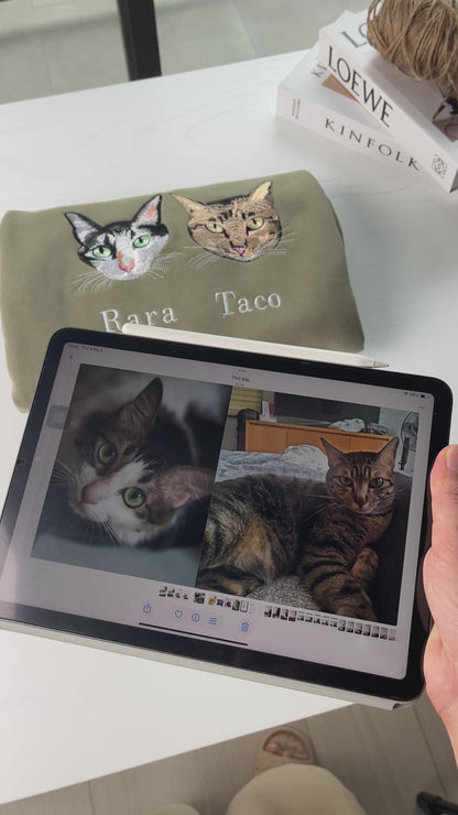Custom Pet Embroidered Sweatshirt, Gift For Dog And Cat Owner