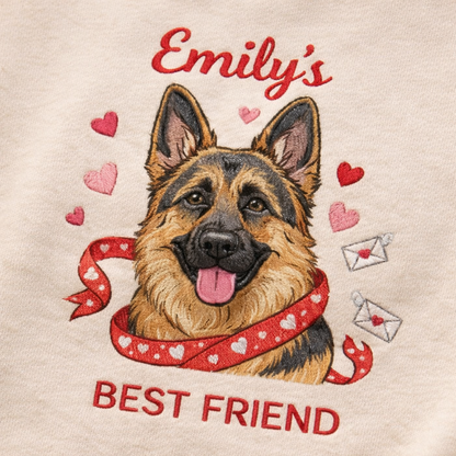 Personalized Embroidered German Shepherd Baby Onesie – Best Friend Gift for Dog Mom