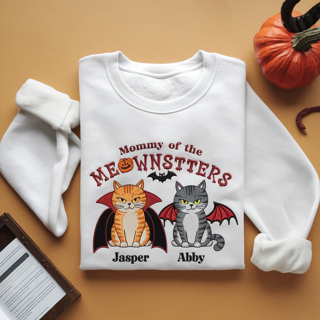 Halloween Mommy Daddy Of The Monsters Cats Personalized Shirt, Spooky Halloween Costume For Cat Lovers, Cat Mom, Cat Dad