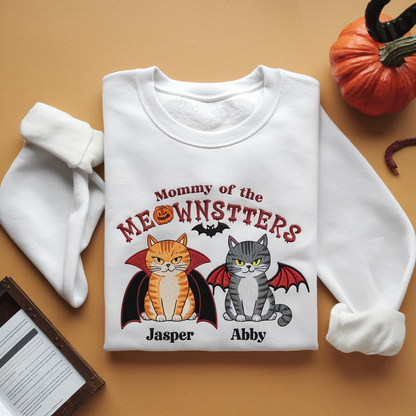 Halloween Mommy Daddy Of The Monsters Cats Personalized Shirt, Spooky Halloween Costume For Cat Lovers, Cat Mom, Cat Dad